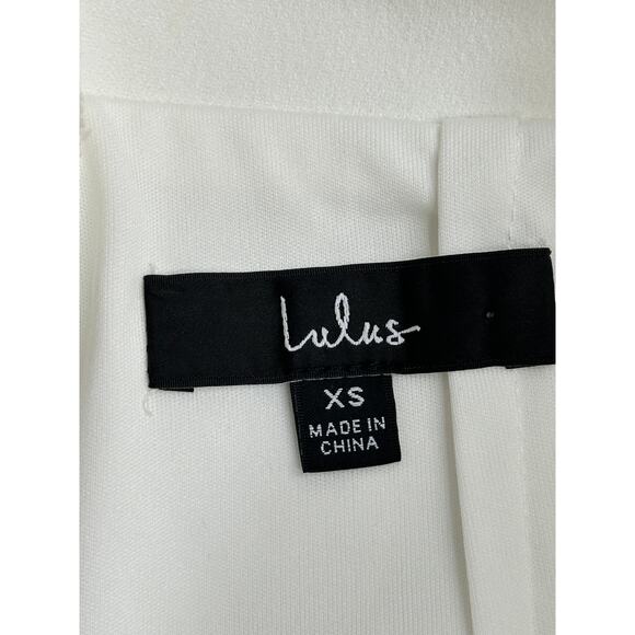 Lulus New! White Wide-Leg Pants High Waisted Back Zipper Vacay Workwear XS - Picture 3 of 7